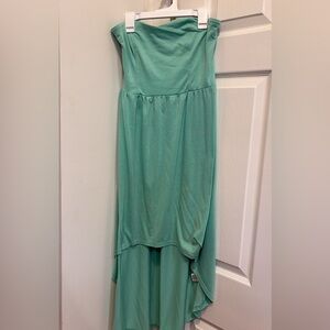 Teal Strapless High-Low Dress